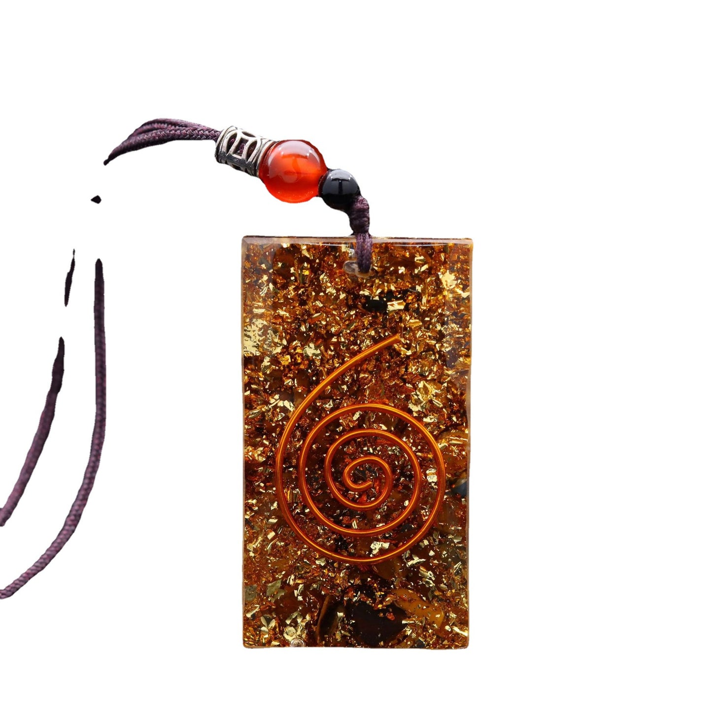 Natural Crystal Stone Epoxy Pendant Necklace