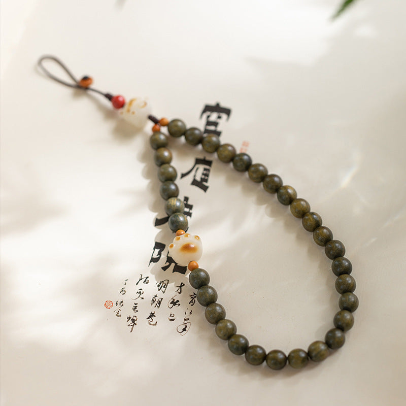 Natural Green Sandalwood Phone Strap