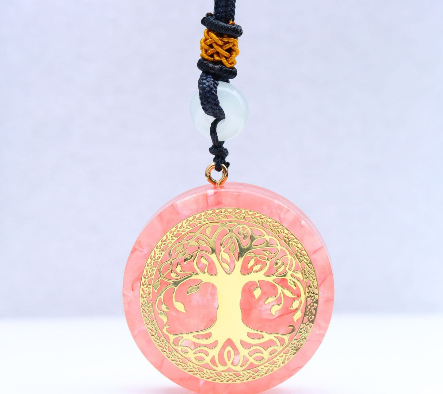 Tree of Life Necklace Pendant Jewelry, Natural Crystal Lapis Lazuli Chip Resin Item