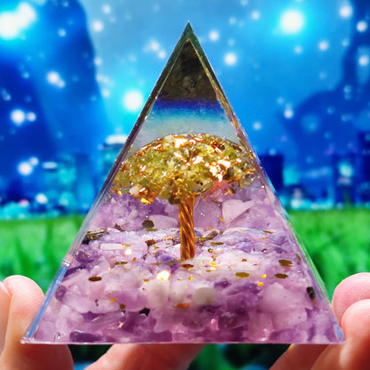 Crystal Ball Shard Pyramid Home Craft Resin Ornament