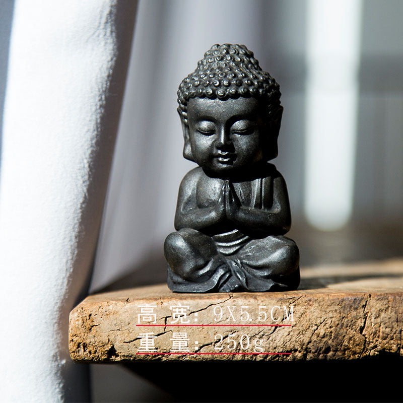 Chinese Zen-Inspired Creative Buddha Shakyamuni Figurine, Handmade Home Decor Ornament for Living Room Tabletop Craftsmanship