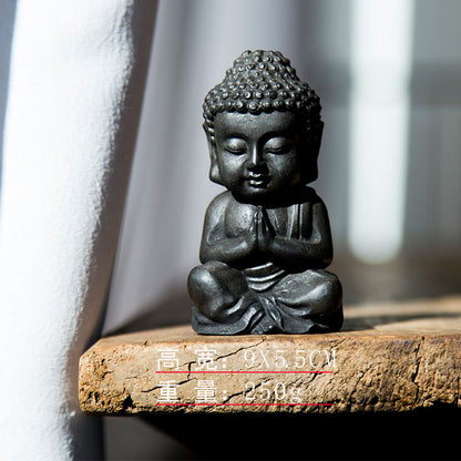 Chinese Zen-Inspired Creative Buddha Shakyamuni Figurine, Handmade Home Decor Ornament for Living Room Tabletop Craftsmanship