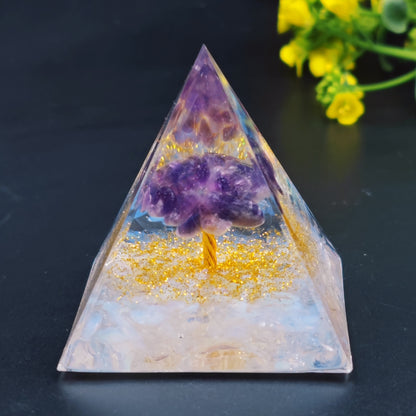 Crystal Ball Shard Pyramid Home Craft Resin Ornament