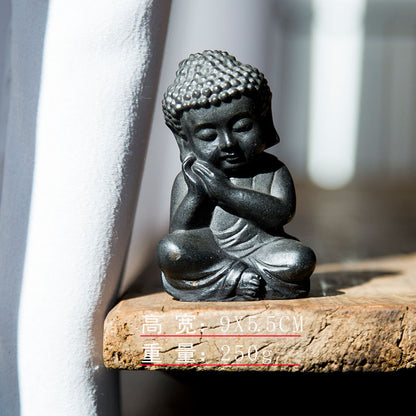 Chinese Zen-Inspired Creative Buddha Shakyamuni Figurine, Handmade Home Decor Ornament for Living Room Tabletop Craftsmanship