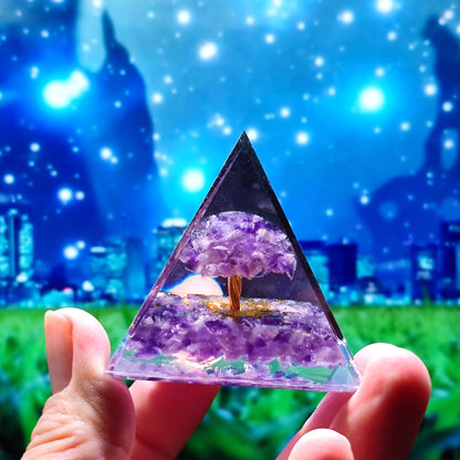 Crystal Ball Shard Pyramid Home Craft Resin Ornament