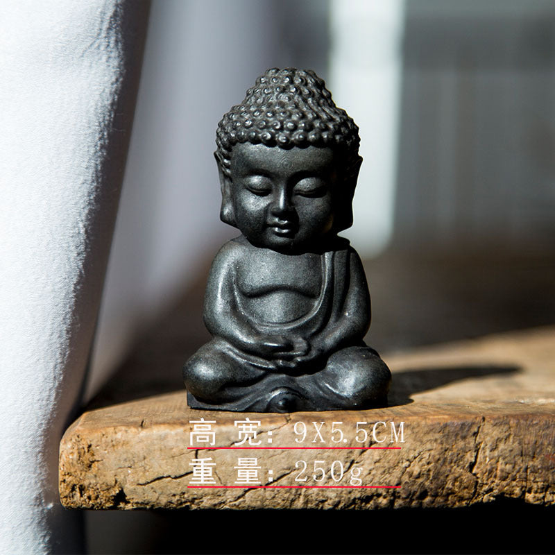Chinese Zen-Inspired Creative Buddha Shakyamuni Figurine, Handmade Home Decor Ornament for Living Room Tabletop Craftsmanship