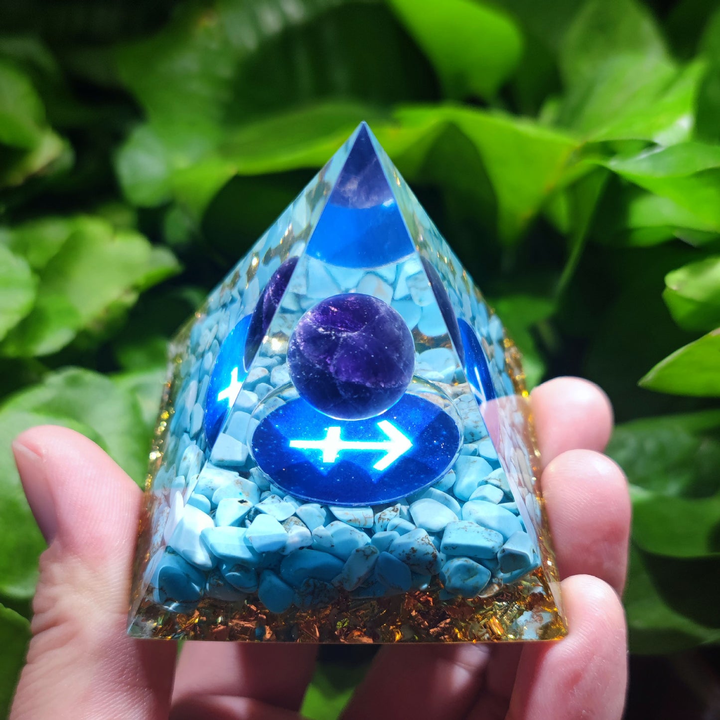 Twelve Zodiac Crystal Ball Stone Pyramid Resin Ornament