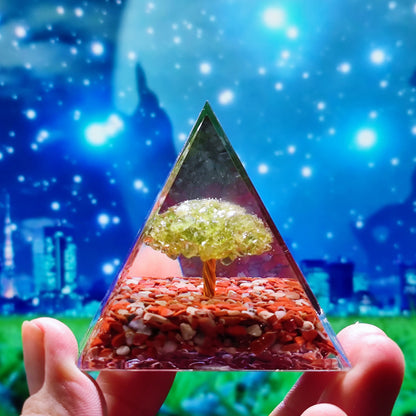 Crystal Ball Shard Pyramid Home Craft Resin Ornament