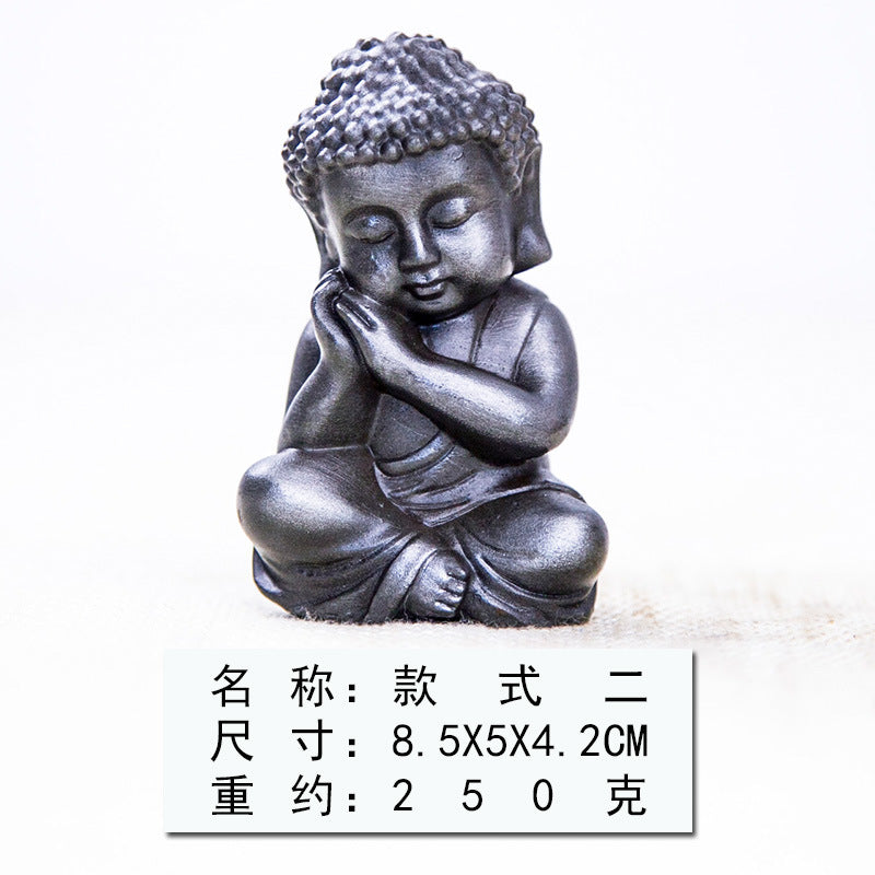 Chinese Zen-Inspired Creative Buddha Shakyamuni Figurine, Handmade Home Decor Ornament for Living Room Tabletop Craftsmanship