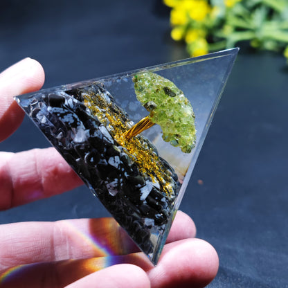 Crystal Ball Shard Pyramid Home Craft Resin Ornament