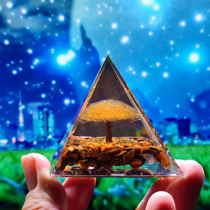 Crystal Ball Shard Pyramid Home Craft Resin Ornament