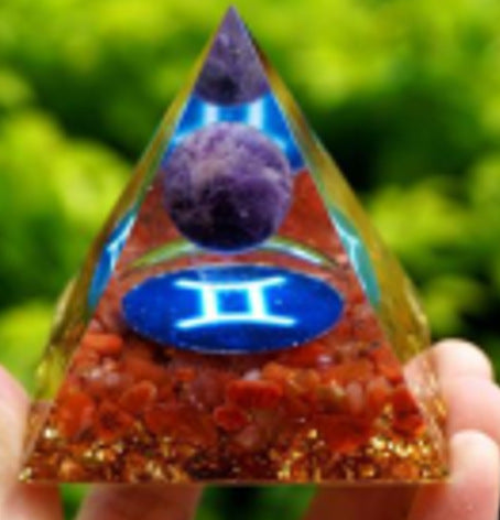 Twelve Zodiac Crystal Ball Stone Pyramid Resin Ornament