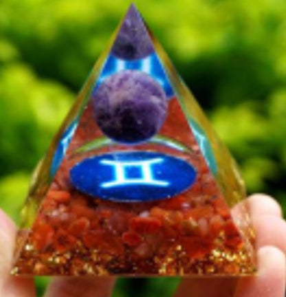 Twelve Zodiac Crystal Ball Stone Pyramid Resin Ornament