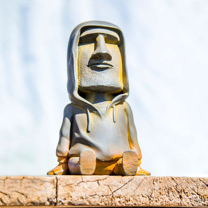 Faux Cast-Iron Easter Sitting Figure in the Nordic Style: Handmade Desktop Decoration for Study, Living Room, and Tea Table