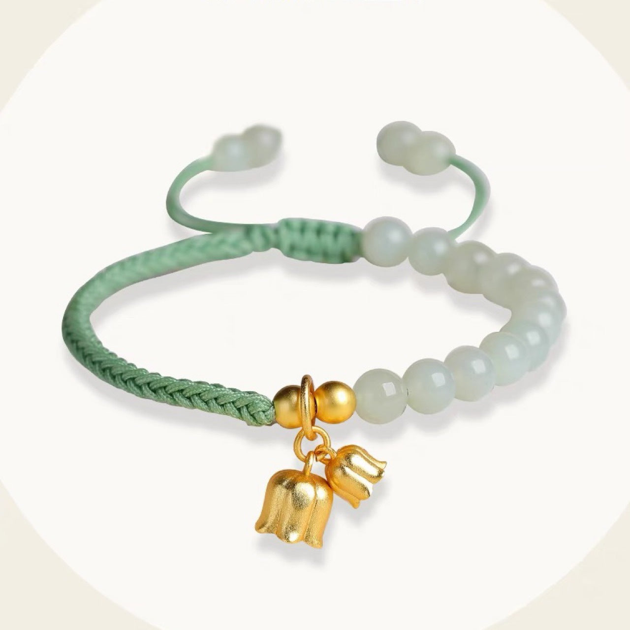 Natural Lily of the Valley Bracelet for Women: Hetian Jade Bead Bracelet
