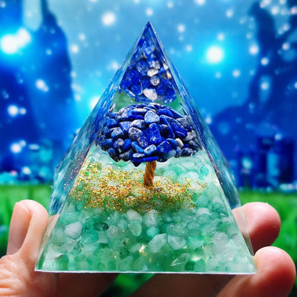 Crystal Ball Shard Pyramid Home Craft Resin Ornament