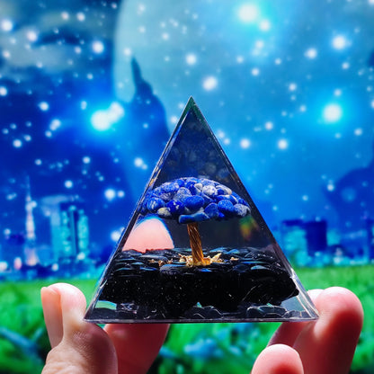 Crystal Ball Shard Pyramid Home Craft Resin Ornament