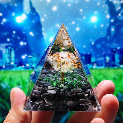 Crystal Ball Shard Pyramid Home Craft Resin Ornament