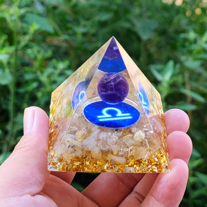 Twelve Zodiac Crystal Ball Stone Pyramid Resin Ornament
