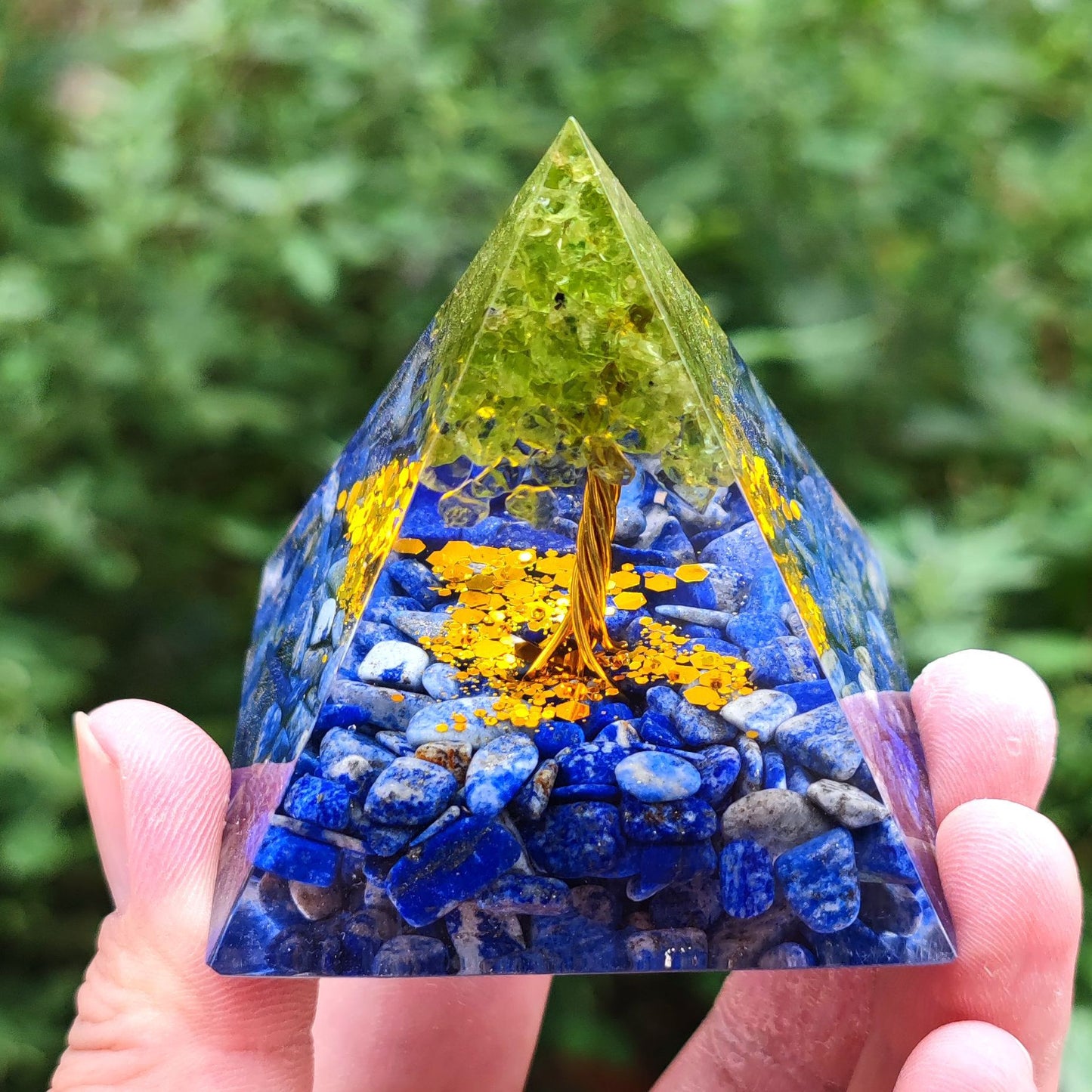Crystal Ball Shard Pyramid Home Craft Resin Ornament