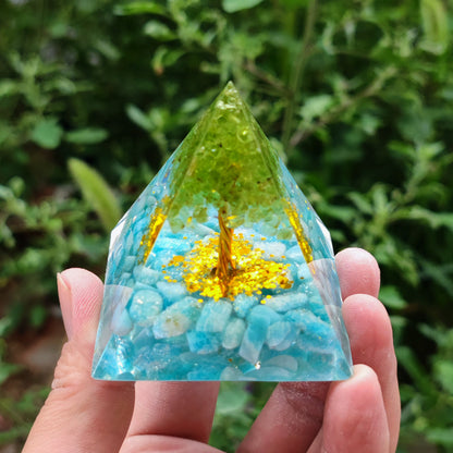 Crystal Ball Shard Pyramid Home Craft Resin Ornament