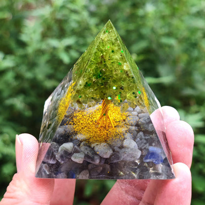Crystal Ball Shard Pyramid Home Craft Resin Ornament