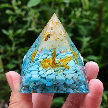 Crystal Ball Shard Pyramid Home Craft Resin Ornament