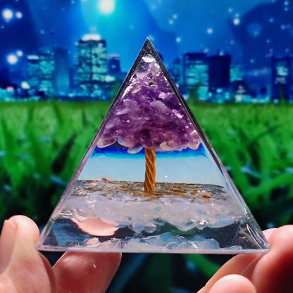 Crystal Ball Shard Pyramid Home Craft Resin Ornament