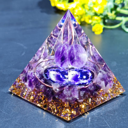 Crystal Ball Fragment Pyramid Home Craft Resin Ornament