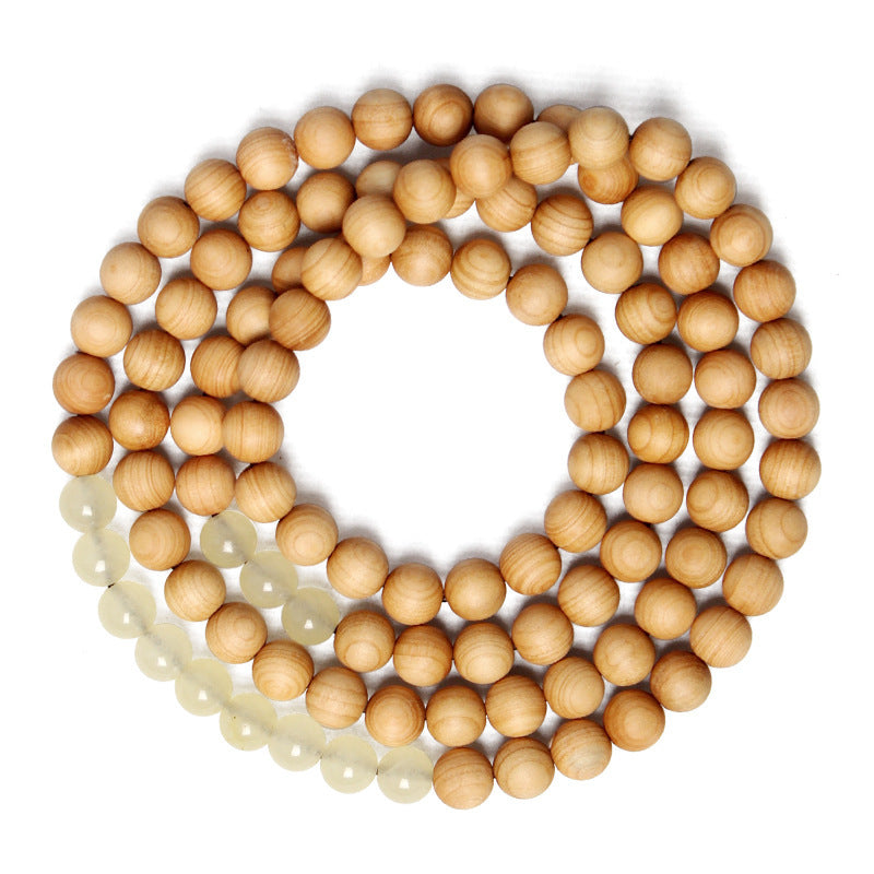 Cypress Wood Artistic Vintage Bracelet with 108 Beads, 6mm Sandalwood
