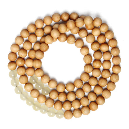 Cypress Wood Artistic Vintage Bracelet with 108 Beads, 6mm Sandalwood