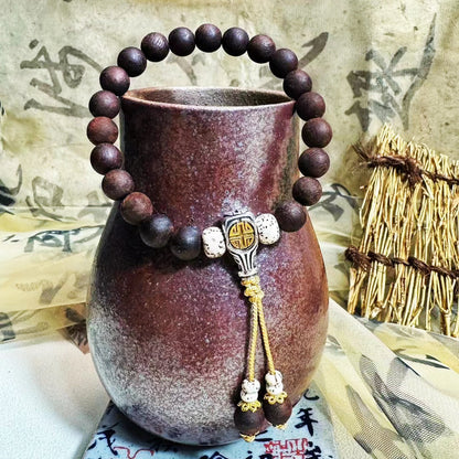 Natural Aloeswood and Sandalwood Double-Wrap Bracelet