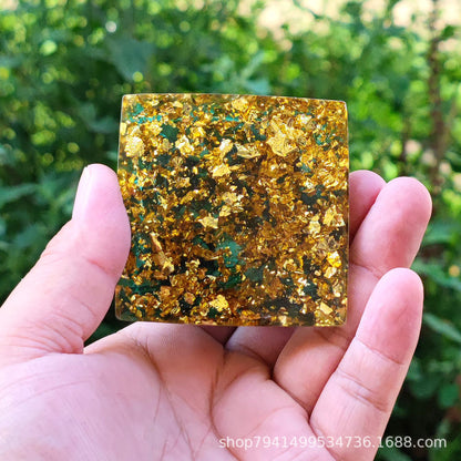 Crystal Ball Fragment Pyramid Home Craft Resin Ornament