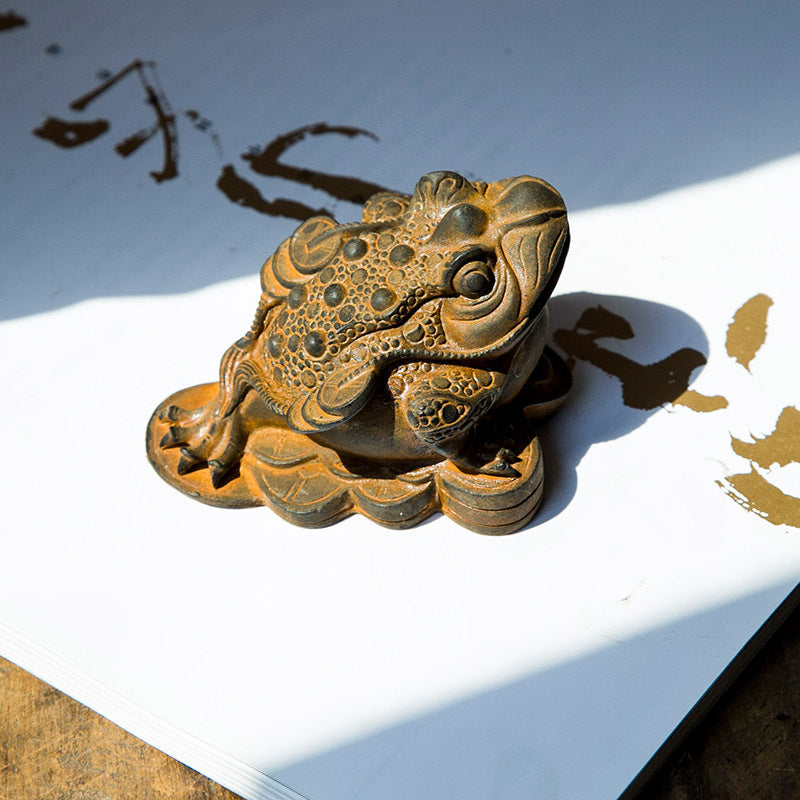 Desktop Toad Gold Toad Tea Pet Zen Tea Ceremony Tea