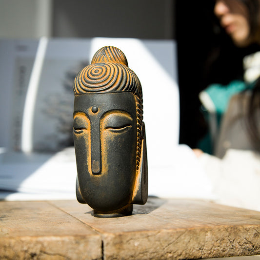 New Chinese-Style Zen-Inspired Abstract Buddha Head Figurine