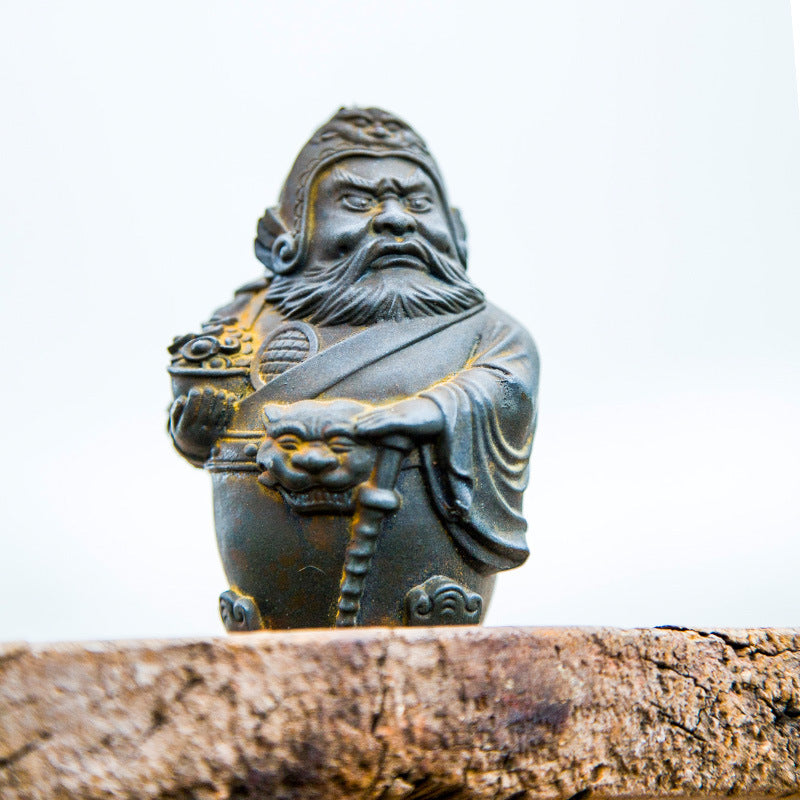 Innovative New Chinese Fashion Faux Cast Iron Rust Mini Desktop Figures of Wen Wu Cai Shen (Gods of Wealth)