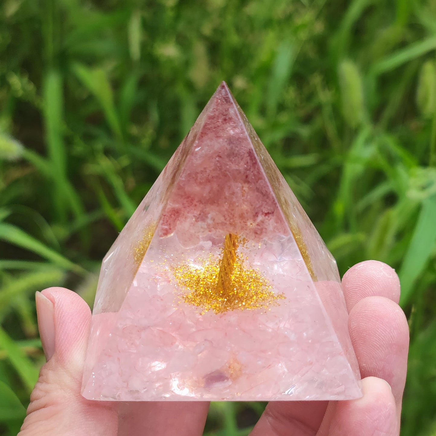 Crystal Ball Shard Pyramid Home Craft Resin Ornament