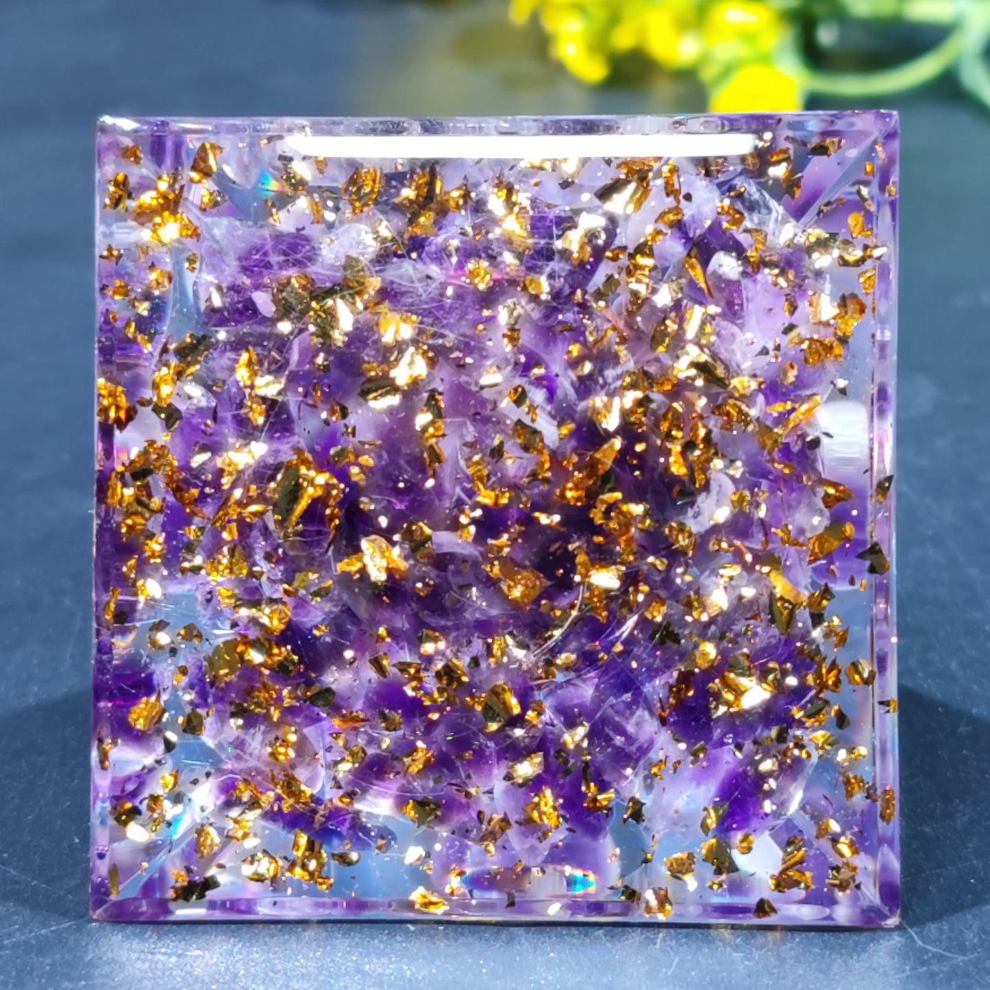 Crystal Ball Fragment Pyramid Home Craft Resin Ornament