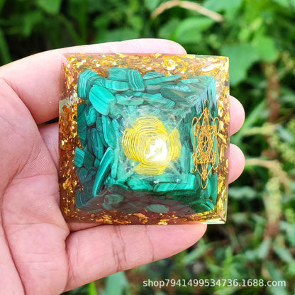 Crystal Ball Fragment Pyramid Home Craft Resin Ornament