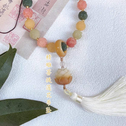 Bodhi Lotus Bag Pendant, Bringing Wealth