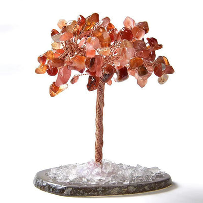 Natural Crystal Wealth Tree Ornament, Money Bag Tree, Prosperity Tree, Fortune Tree Decoration