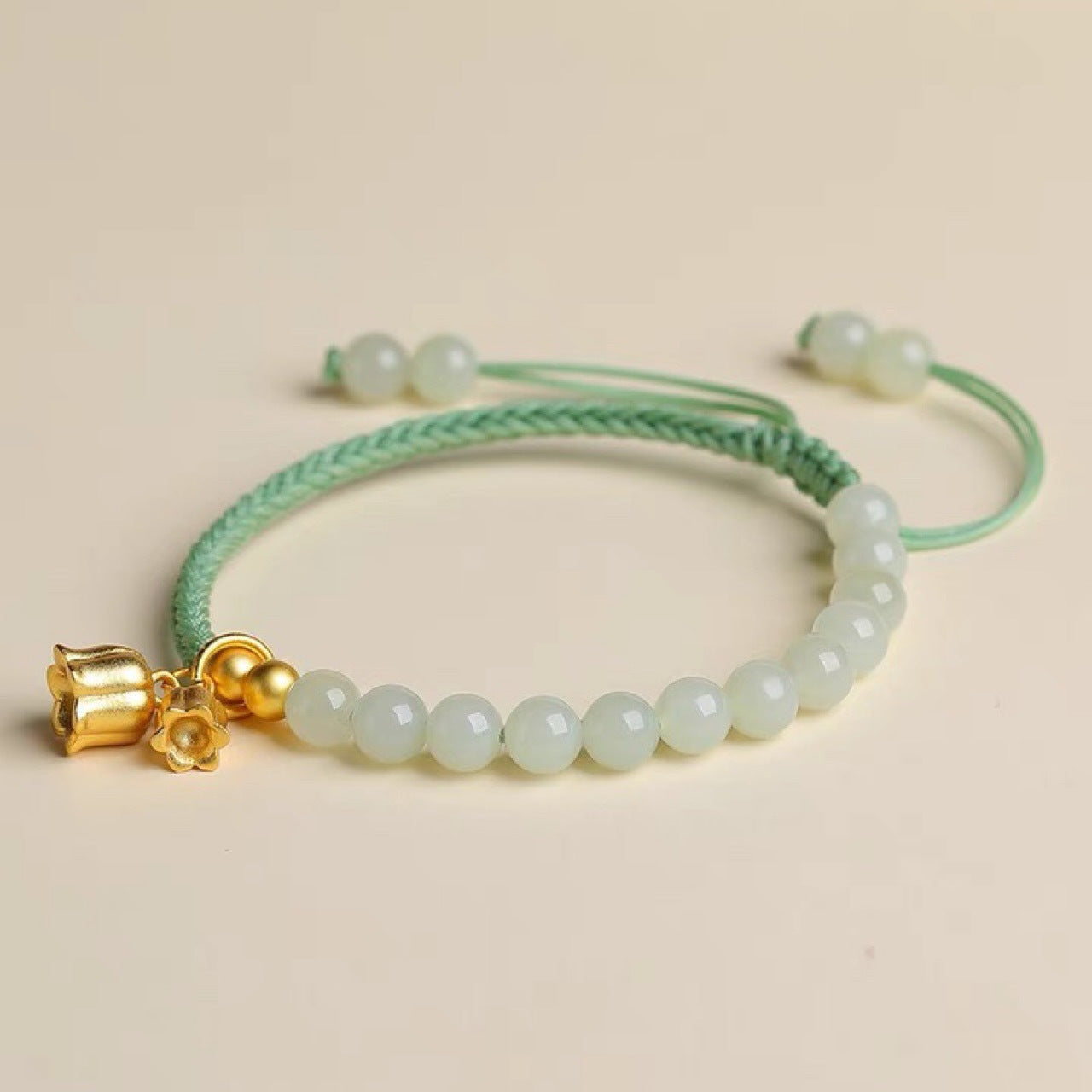 Natural Lily of the Valley Bracelet for Women: Hetian Jade Bead Bracelet