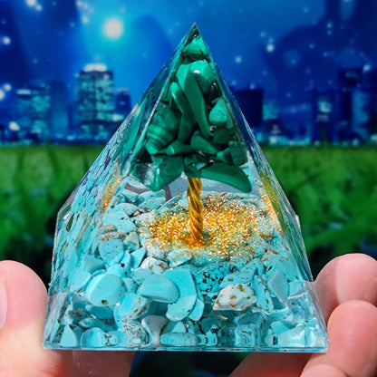 Crystal Ball Shard Pyramid Home Craft Resin Ornament