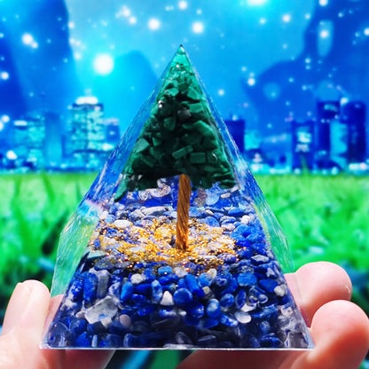 Crystal Ball Shard Pyramid Home Craft Resin Ornament