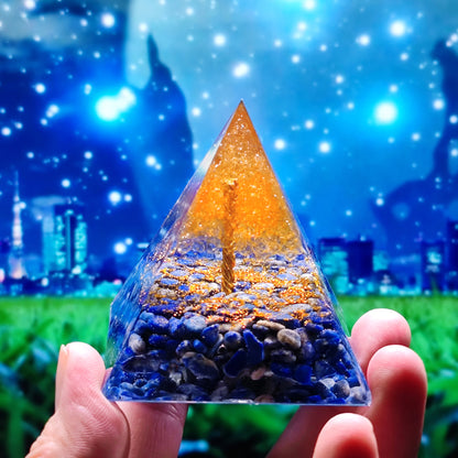 Crystal Ball Shard Pyramid Home Craft Resin Ornament