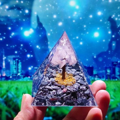 Crystal Ball Shard Pyramid Home Craft Resin Ornament