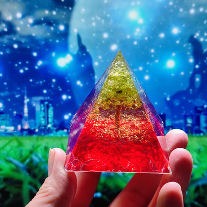 Crystal Ball Shard Pyramid Home Craft Resin Ornament