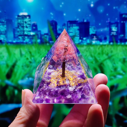 Crystal Ball Shard Pyramid Home Craft Resin Ornament