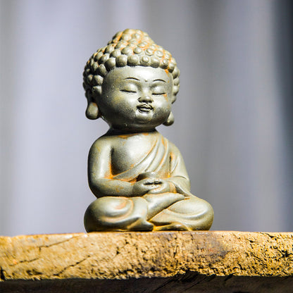 New Chinese-Style Zen-Inspired Bodhisattva Trio Figurine: Buddha, Guanyin, and Ksitigarbha Ornaments