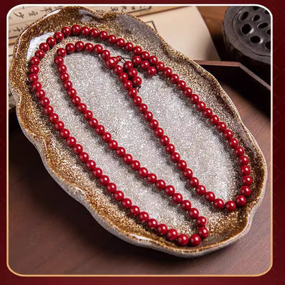 Authentic 108-Bead Cinnabar High-Purity Bracelet